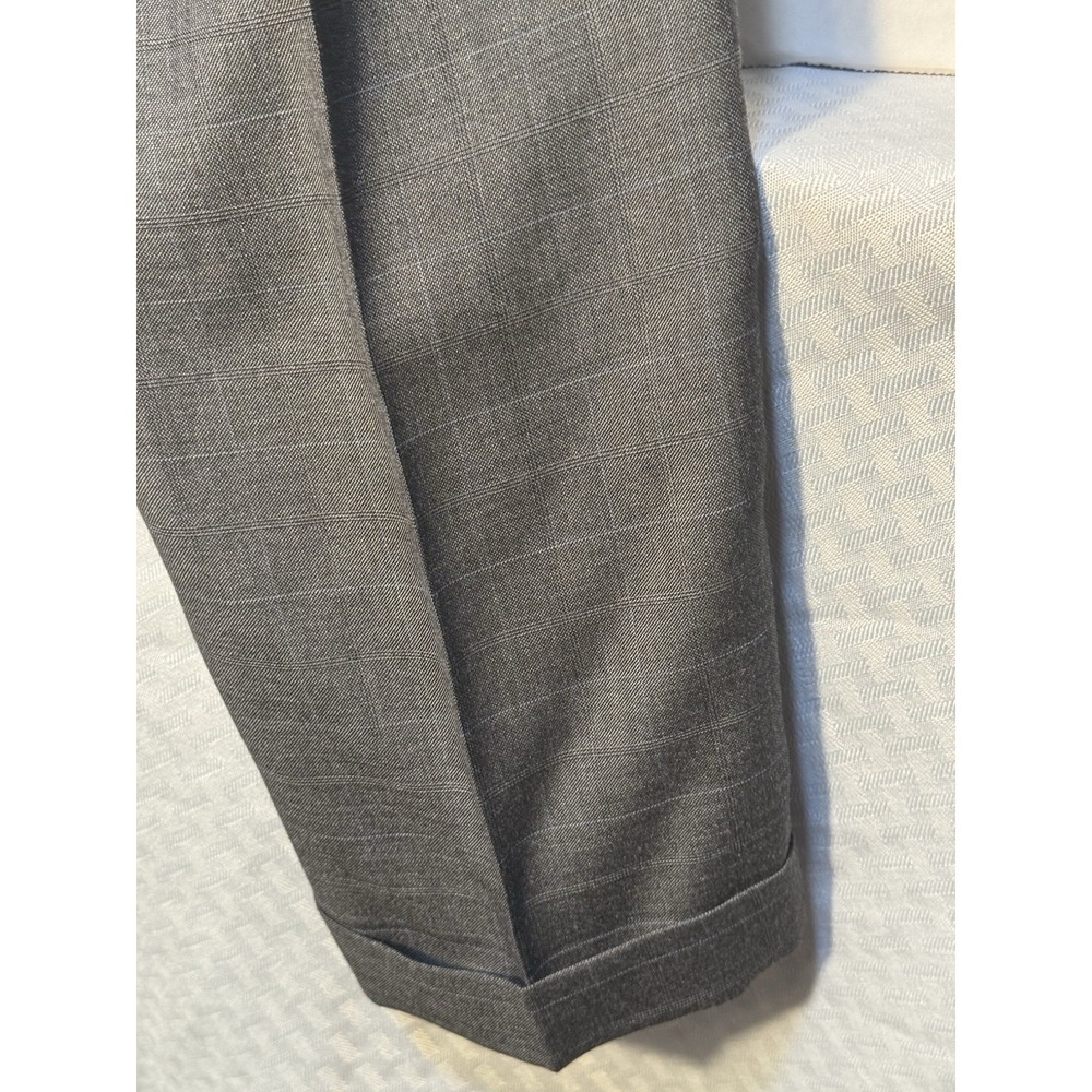 RALPH LAUREN Men's 34X 30 Gray Dress Pants Pleated‎ Cuffed Pre-owned Excellent - Picture 8 of 12